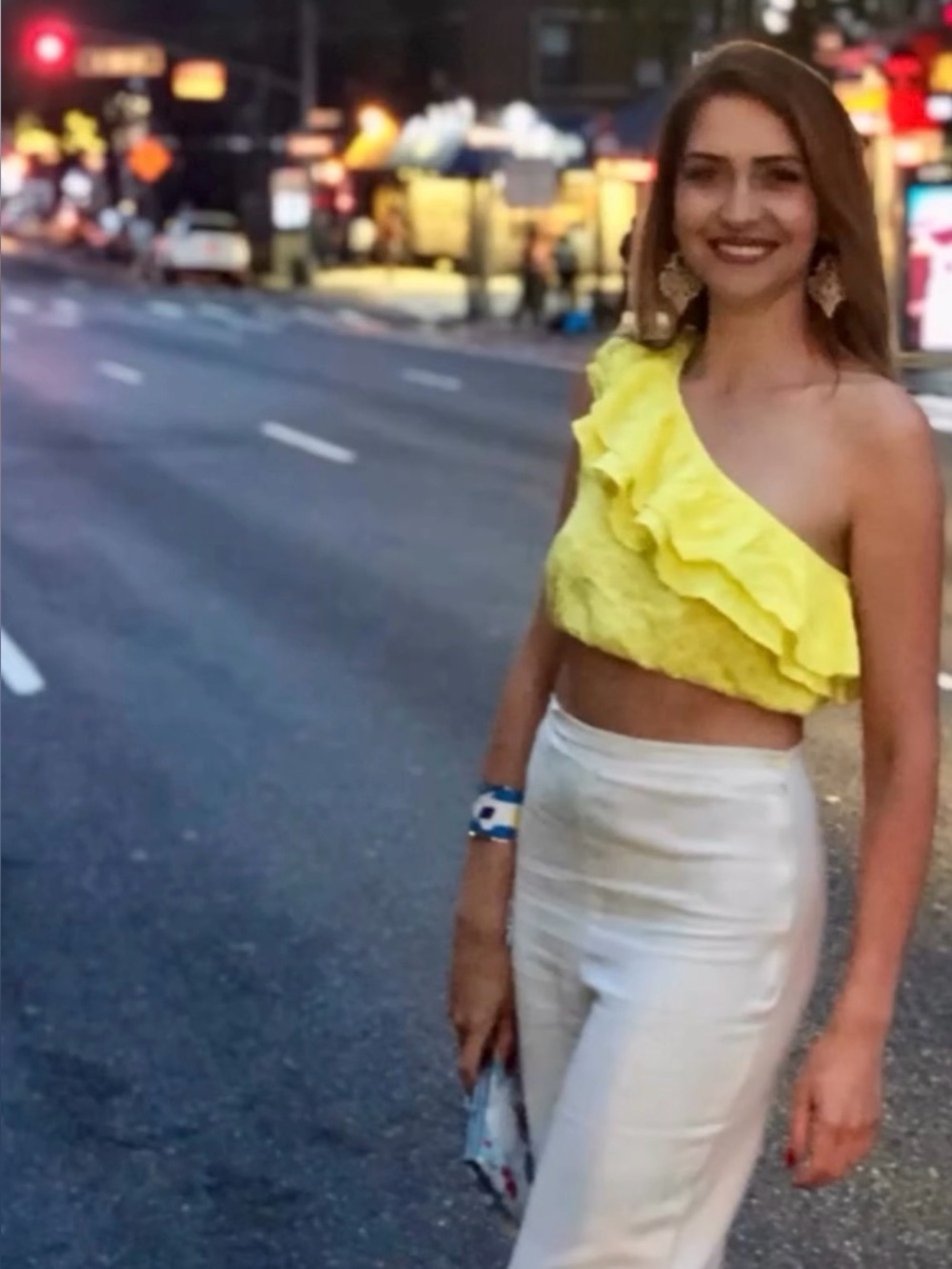Zara Yellow Eyelet Top from Trafaluc Collection